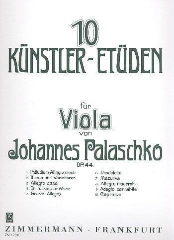 Johannes Palaschko - 10 artistic etudes op. 44 for viola - nuty na altówkę