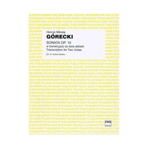 Sonata op. 10 w transkrypcji na dwie altówki - nuty na altówkę - Mikołaj Górecki