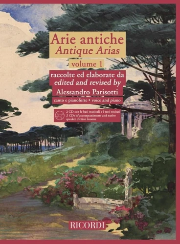 Arie Antiche per canto e pianoforte 1 - Antique Arias for Voice and Piano 1 - Alessandro Parisotti (+ 2 płyty CD) - nuty na głos z fortepianem