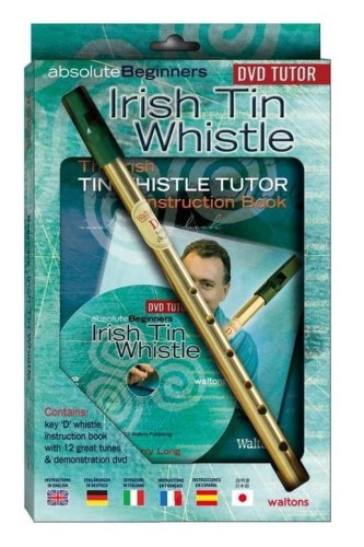Absolute Beginners Irish Tin Whistle - zestaw edukacyjny: flażolet D i szkoła gry na flażolecie (+ płyta DVD)