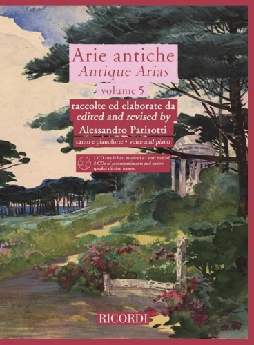 Arie Antiche per canto e pianoforte 5 - Antique Arias for Voice and Piano 5 - Alessandro Parisotti (+ 2 płyty CD) - nuty na głos z fortepianem