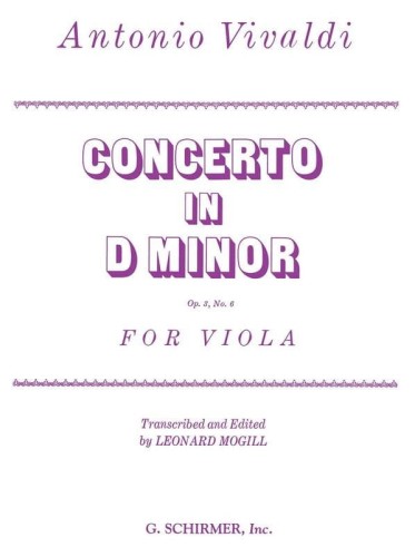 Antonio Vivaldi: Concerto In D Minor for Viola - koncert d-moll op. 3 nr 6 (RV 356) - nuty na altówkę z fortepianem
