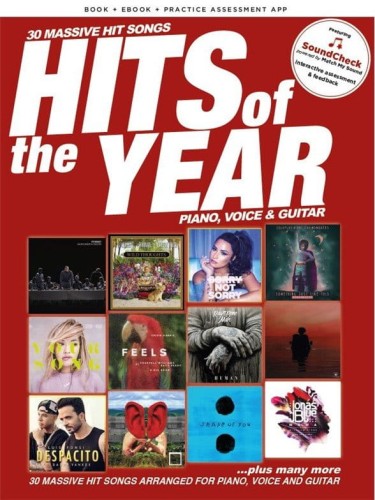 Hits Of The Year 2017 (PVG) - 30 hitów 2017 roku - nuty na fortepian, melodia, akordy gitarowe i słowa (+ eBook i aplikacja)