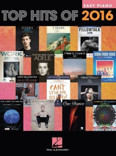 Top Hits Of 2016 - nuty w łatwym układzie na fortepian