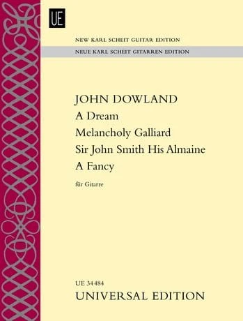John Dowland: A Dream, Melancholy Galliard, Sir John Smith His Almaine, A Fancy - nuty na gitarę solo