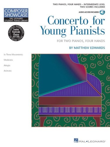 Composer Showcase: Matthew Edwards - Concerto for Young Pianists - nuty na dwa fortepiany, cztery ręce (+ audio online)