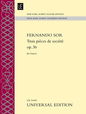 Fernando Sor - Trois pieces de societe op. 36 - nuty na gitarę solo