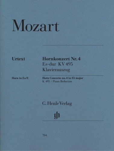 Wolfgang Amadeus Mozart: Horn Concerto no. 4 E flat major KV 495 - koncert waltorniowy - nuty na waltornię (róg) z fortepianem
