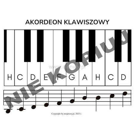 Klawiatura na akordeon klawiszowy - zalaminowana