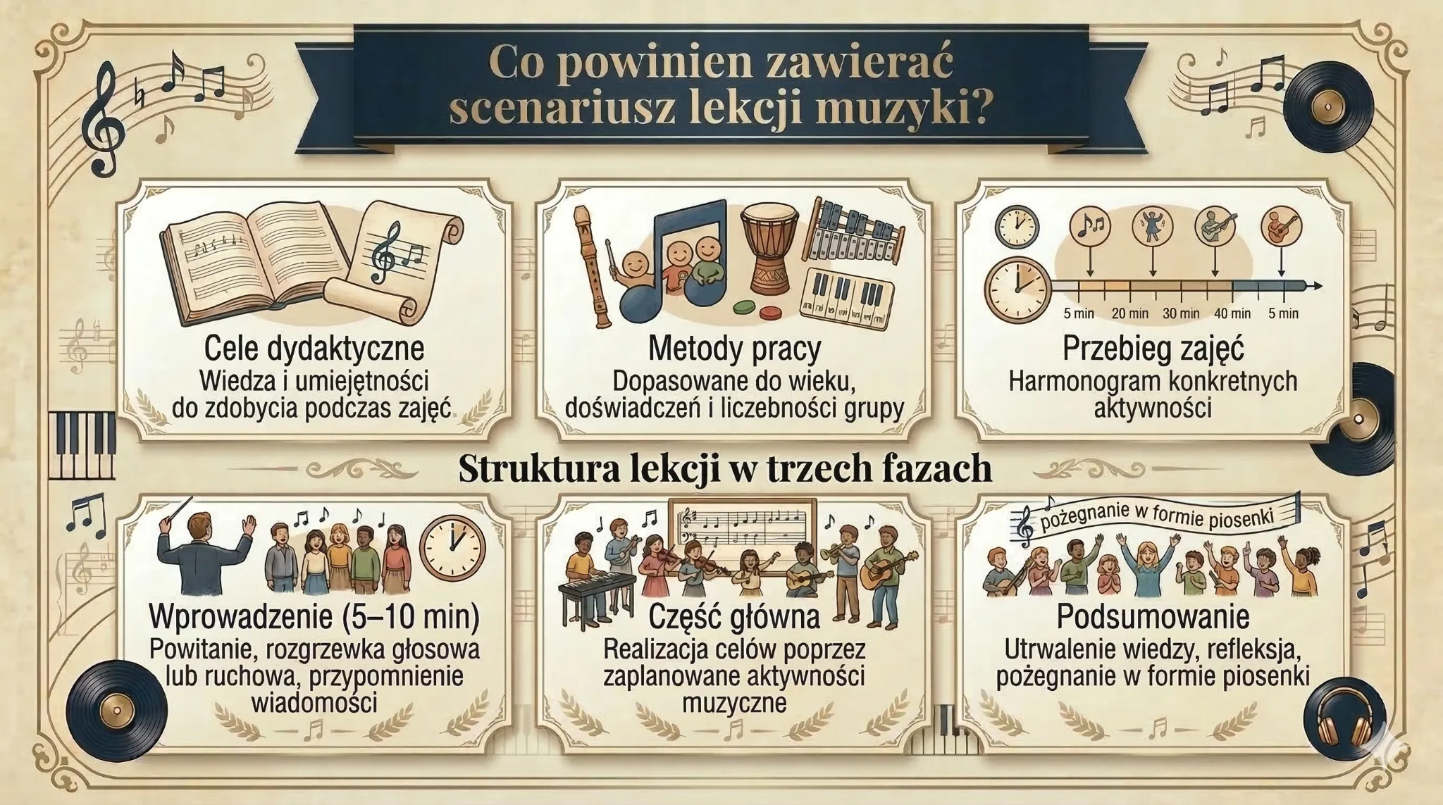 Co powinien zawierać scenariusz lekcji muzyki?