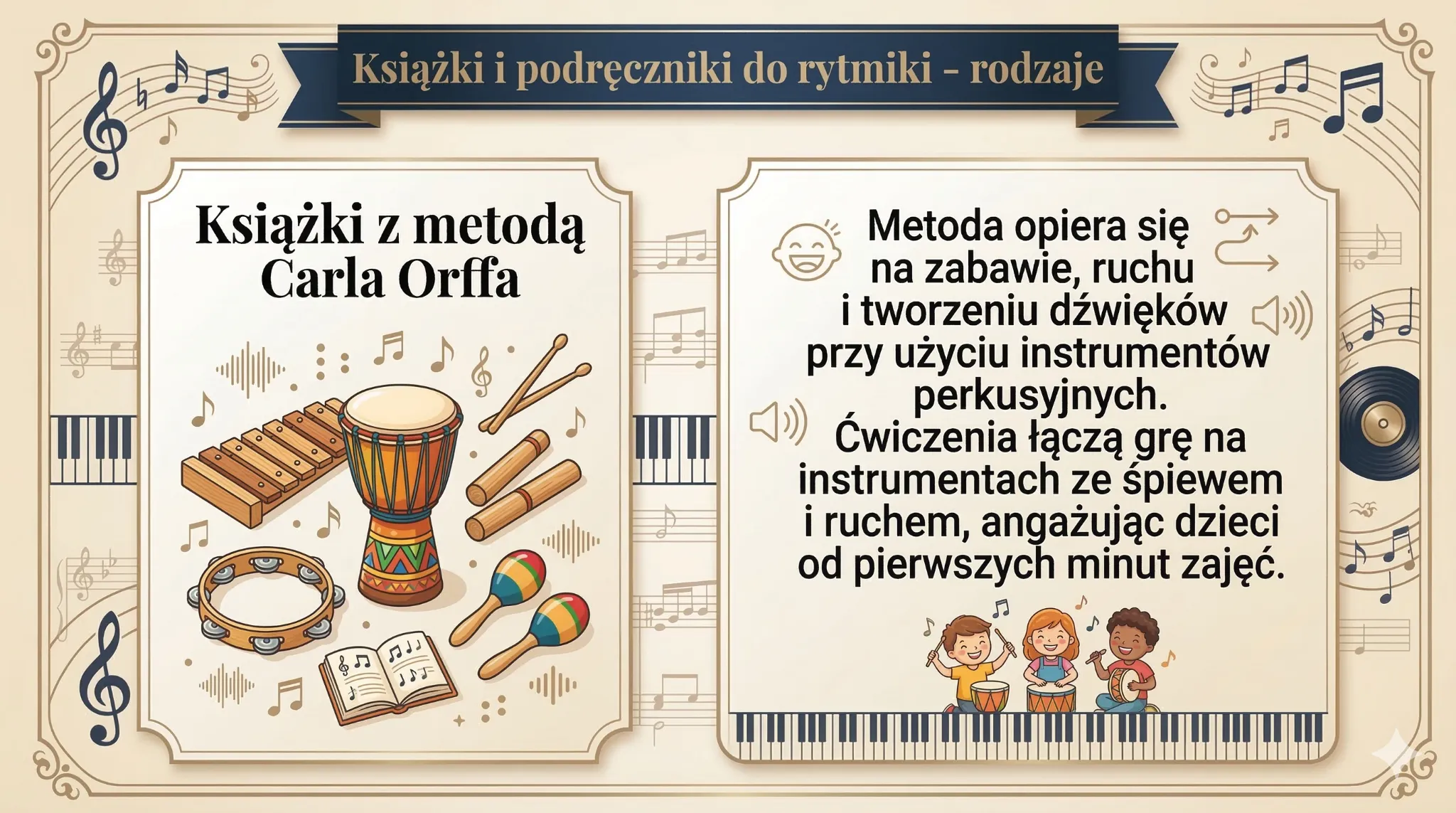 Książki i podręczniki do rytmiki - rodzaje - książki z metodą Carla Orffa
