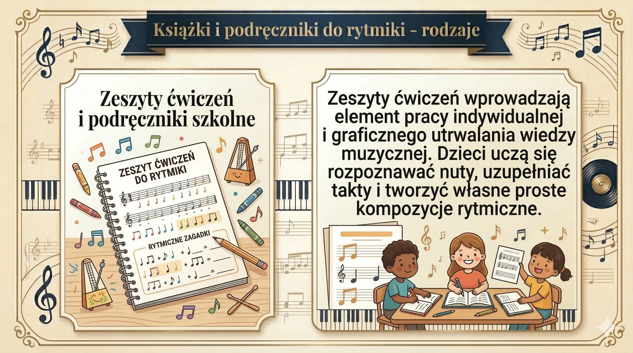 Książki i podręczniki do rytmiki - rodzaje - zeszyty ćwiczeń i podręczniki szkolne