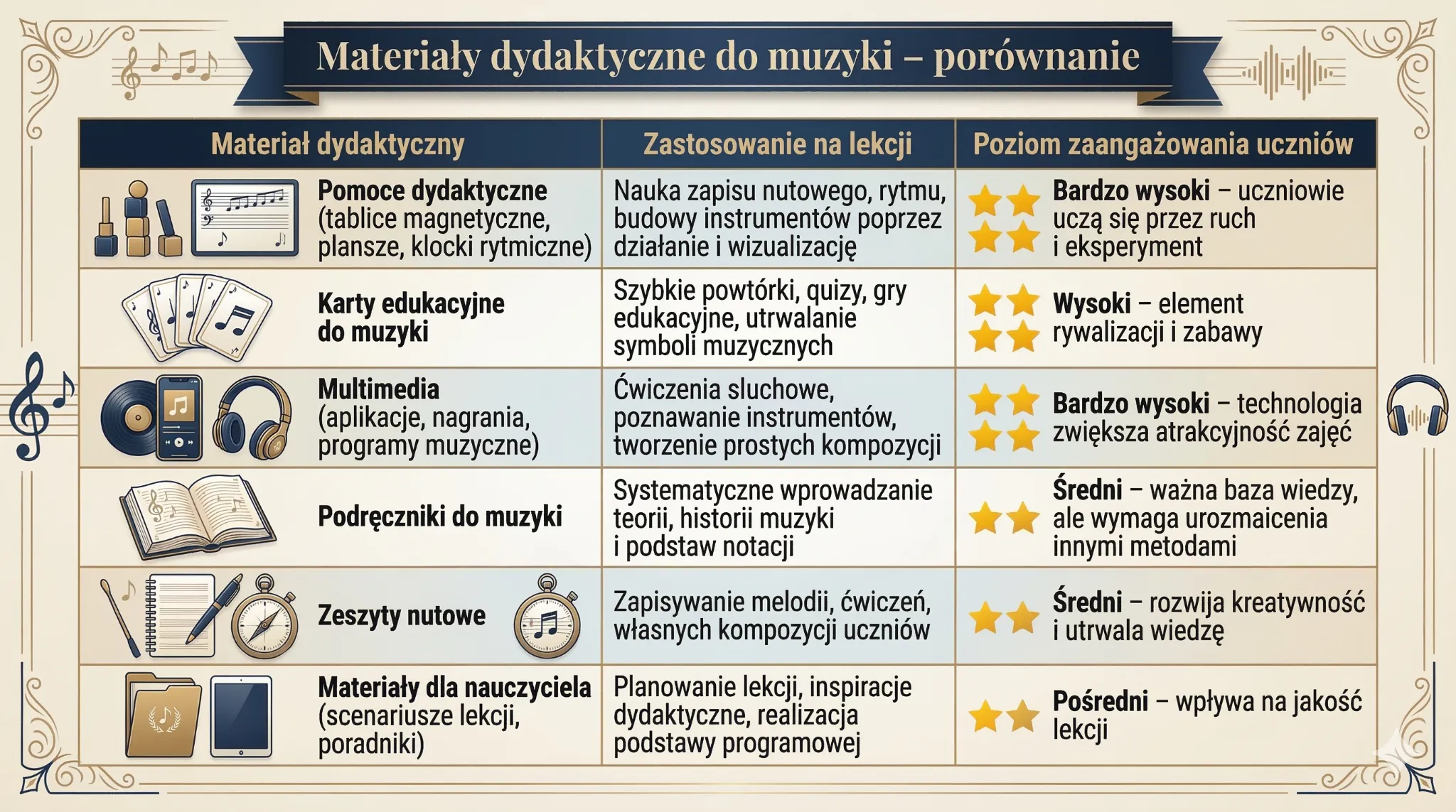 Materiały dydaktyczne do muzyki - porównanie