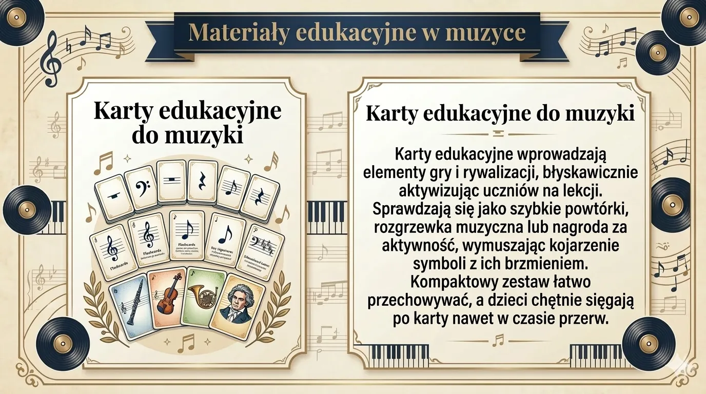 Materiały edukacyjne w muzyce - karty edukacyjne do muzyki