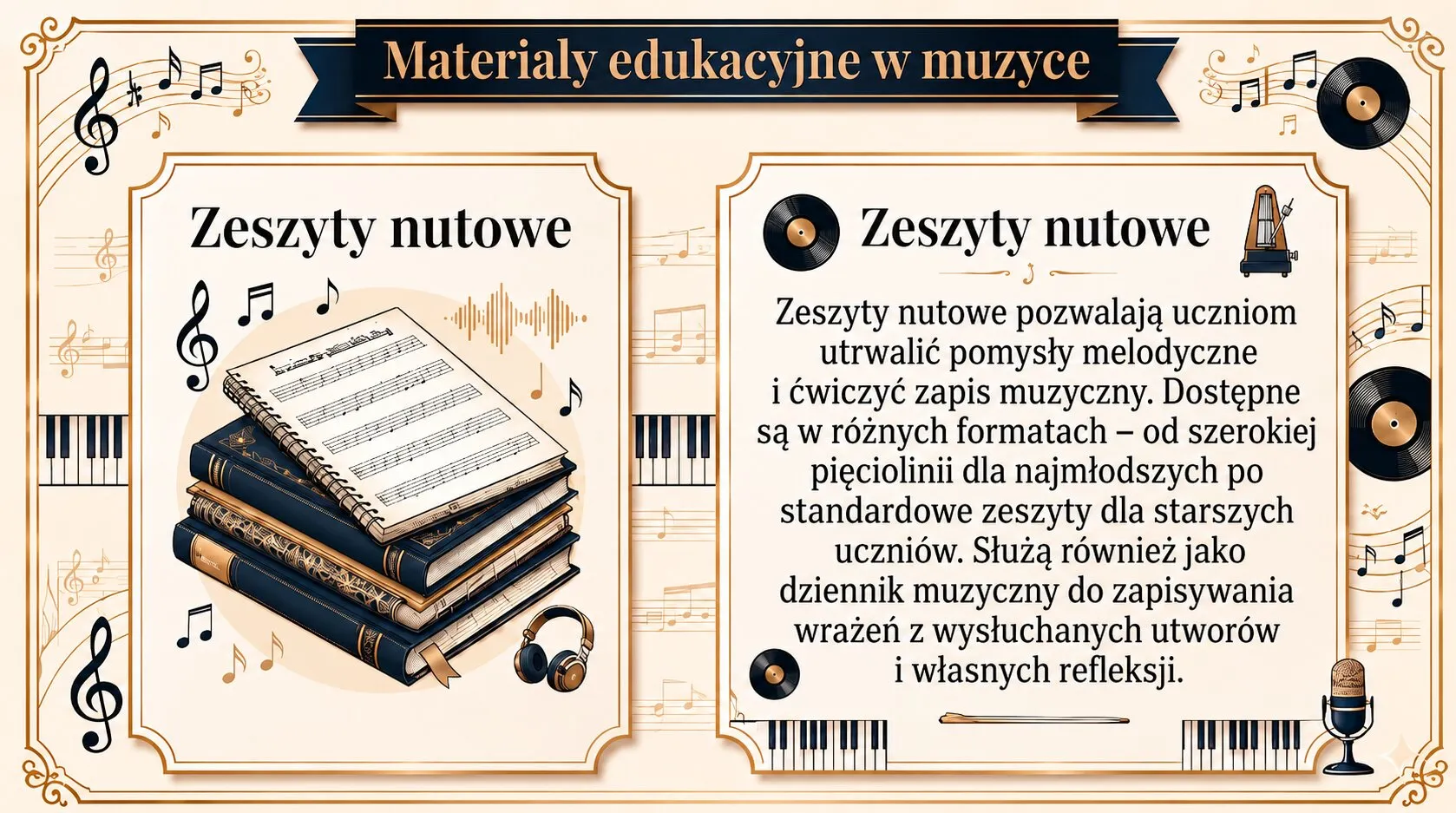 Materiały edukacyjne w muzyce - zeszyty nutowe