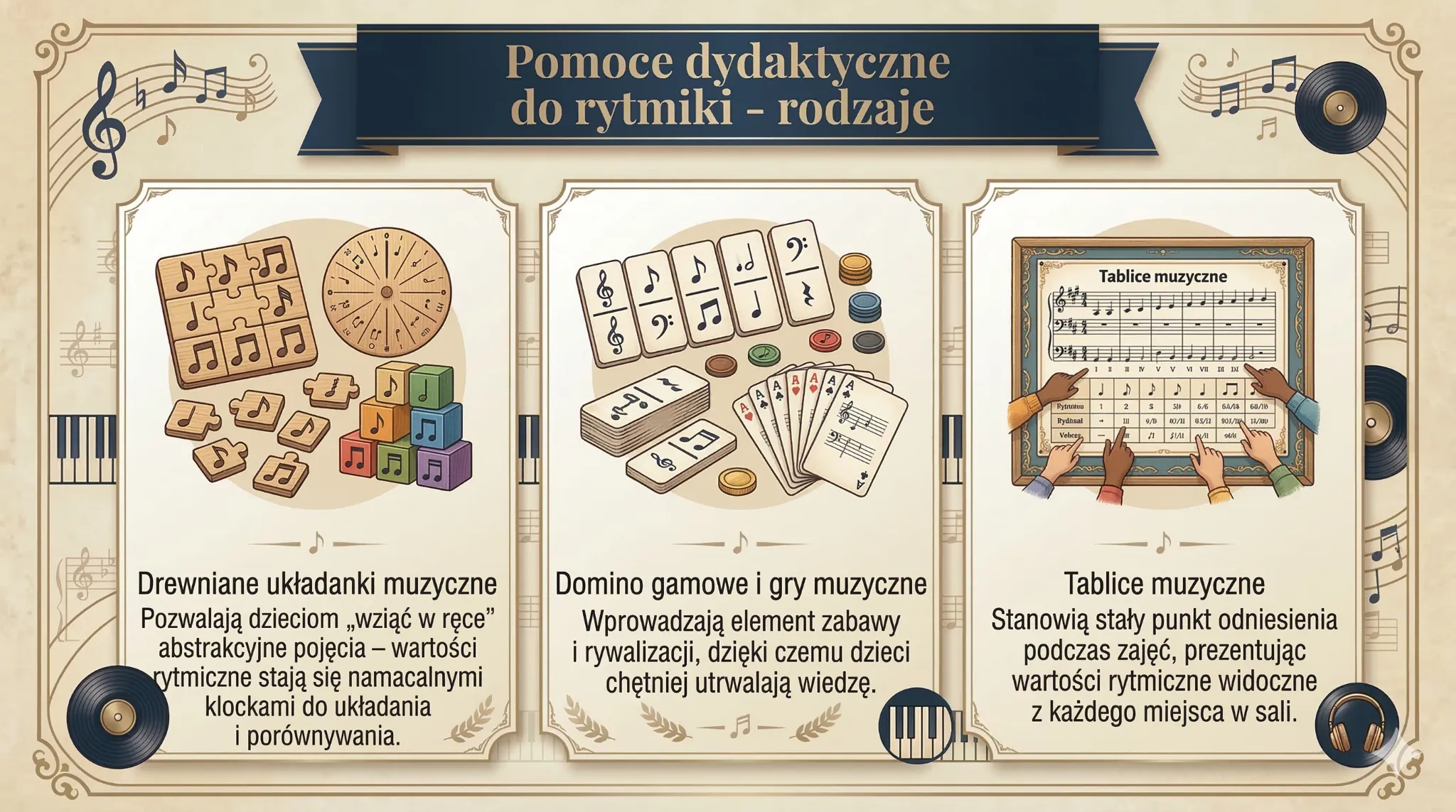 Pomoce dydaktyczne do rytmiki - rodzaje