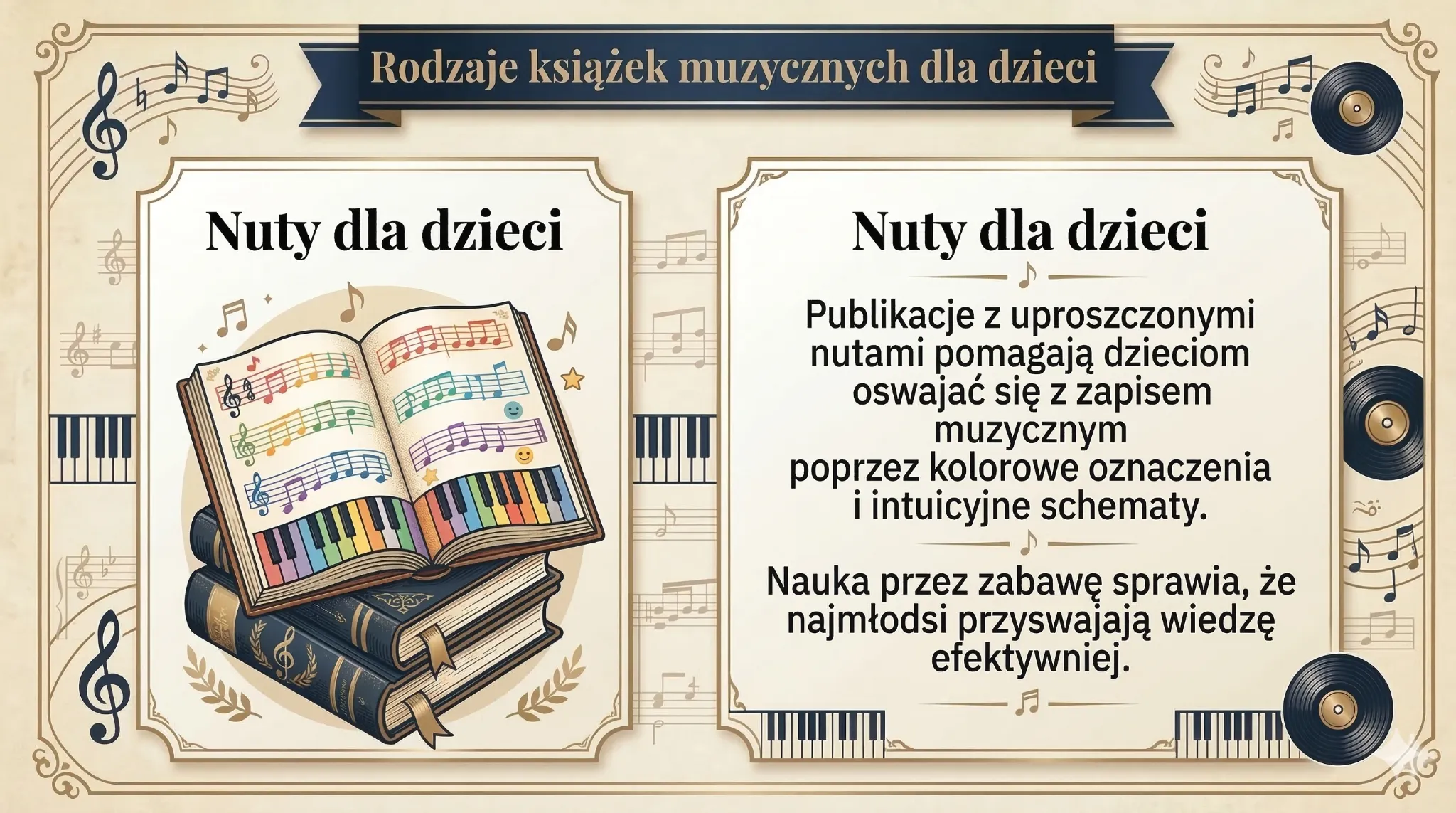 Rodzaje książek muzycznych dla dzieci - nuty dla dzieci