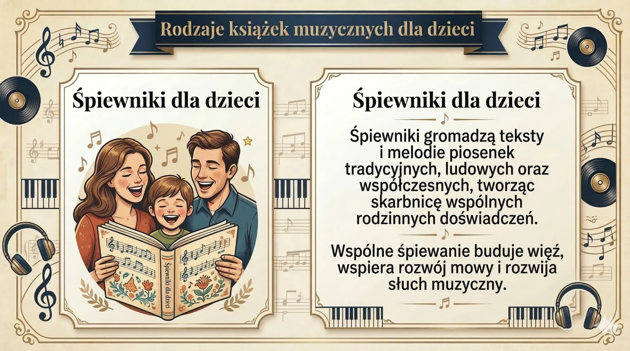 Rodzaje książek muzycznych dla dzieci - śpiewniki dla dzieci