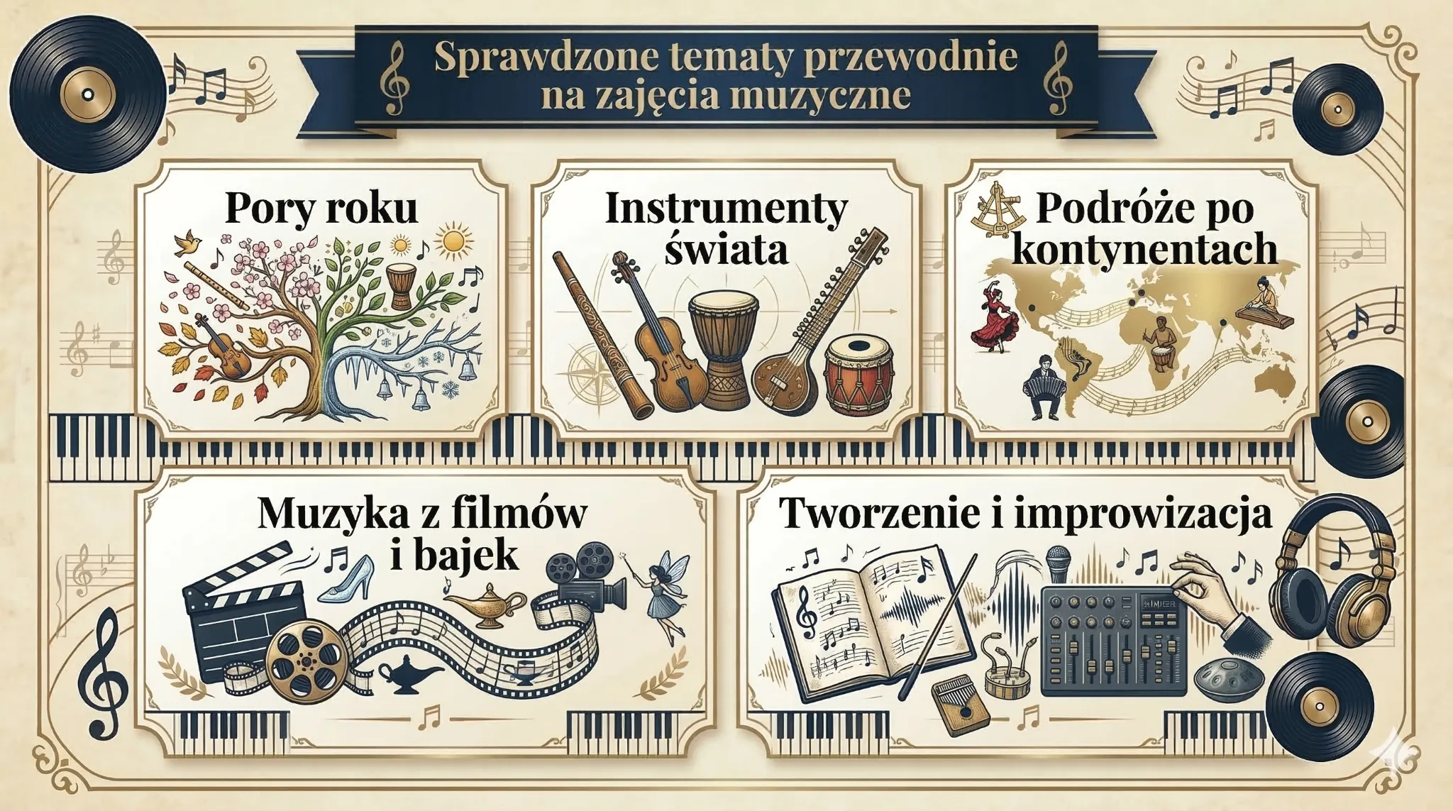Sprawdzone tematy przewodnie na zajęcia muzyczne