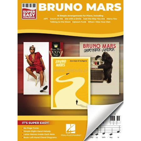 Super Easy Songbook: Bruno Mars - proste nuty literowe na pianino lub keyboard