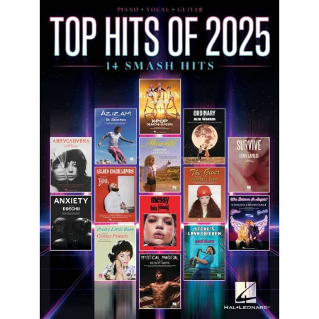 Top Hits of 2025 (PVG) - 14 największych przebojów roku - nuty na fortepian, melodia ze słowami piosenek, akordy gitarowe