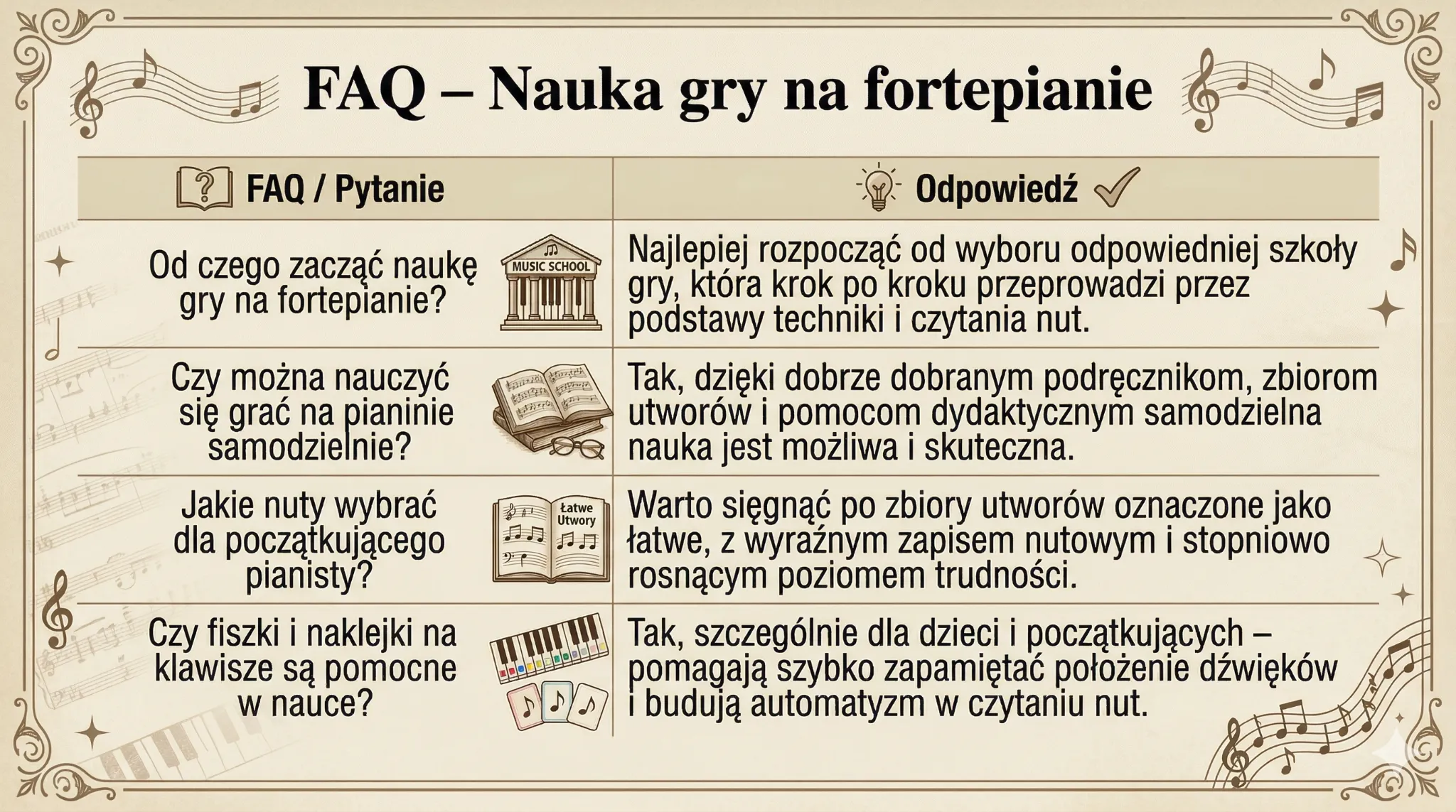FAQ - nauka gry na fortepianie