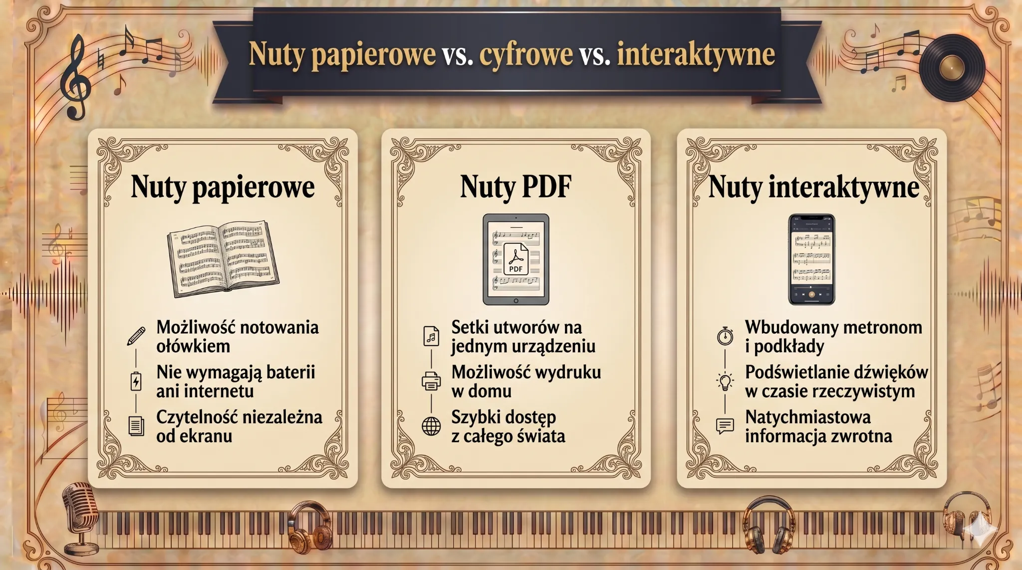 Nuty papierowe vs. cyfrowe vs. interaktywne