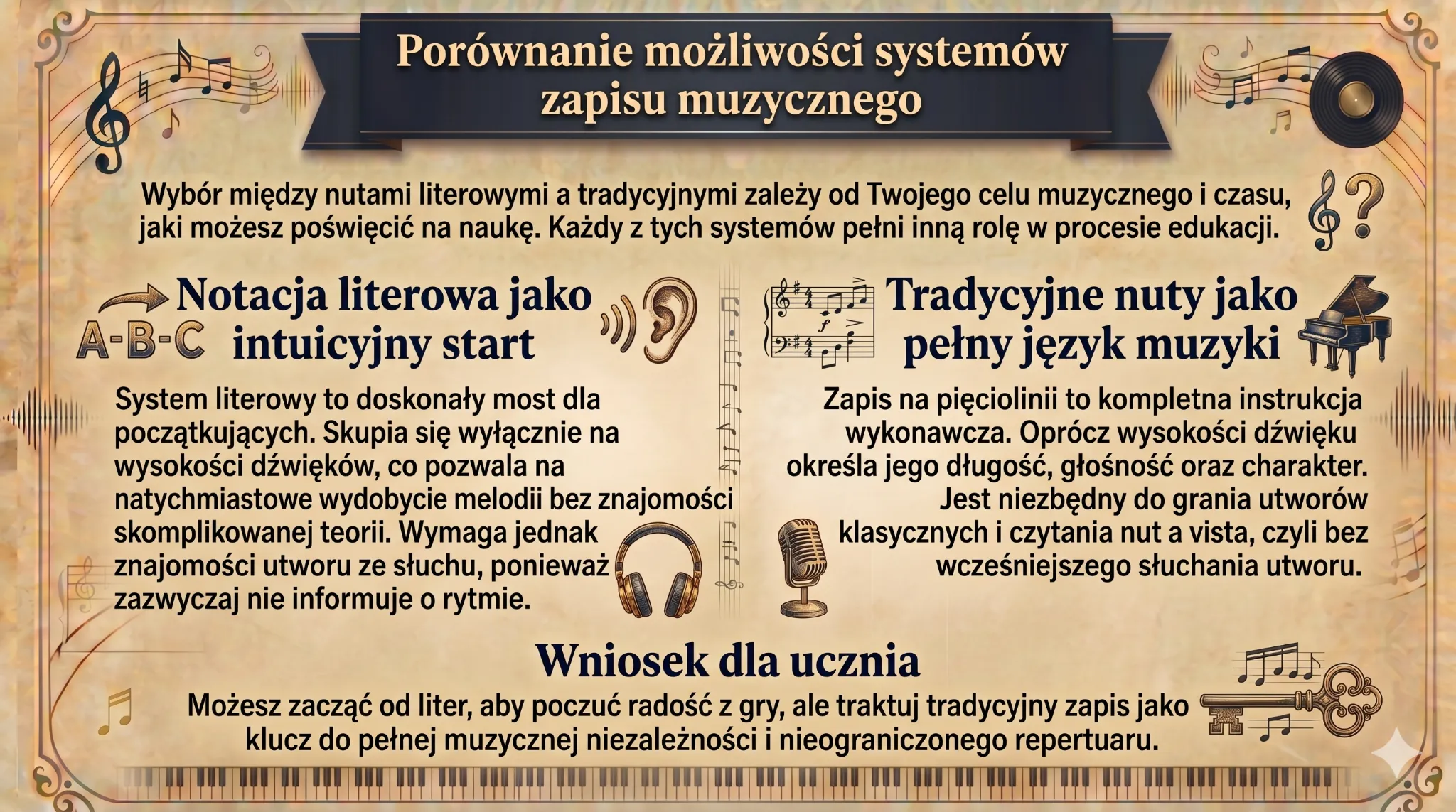Porównanie możliwości systemów zapisu muzycznego
