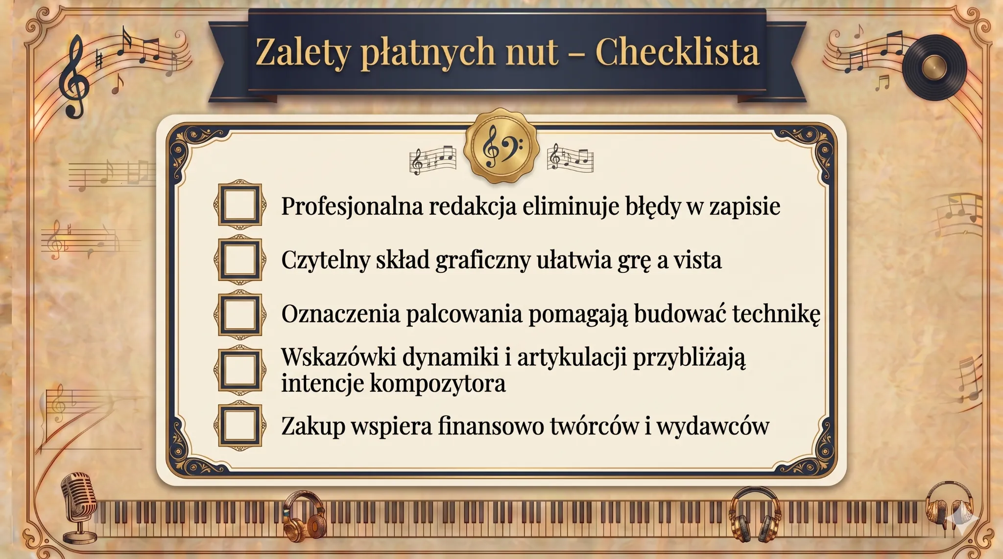 Zalety płatnych nut - checklista