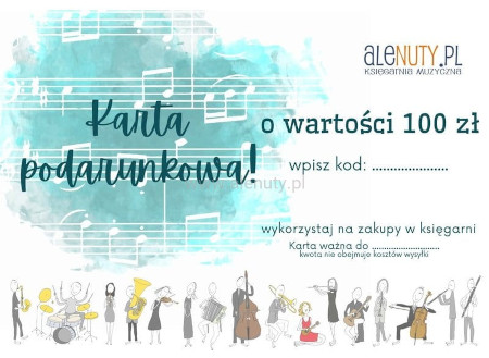 Muzyczna Karta Podarunkowa o wartości 100 zł - bon prezentowy, voucher upominkowy