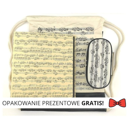 Prezent dla muzyka: plecak, segregator na nuty i piórnik