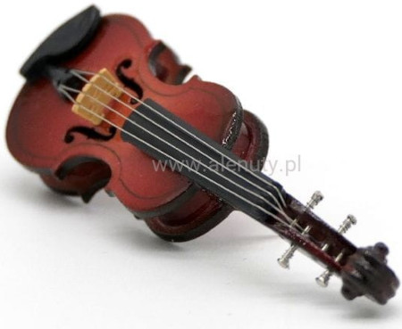 Przypinka skrzypce - miniaturowy instrument w pudełku prezentowym - wpinka 7 cm