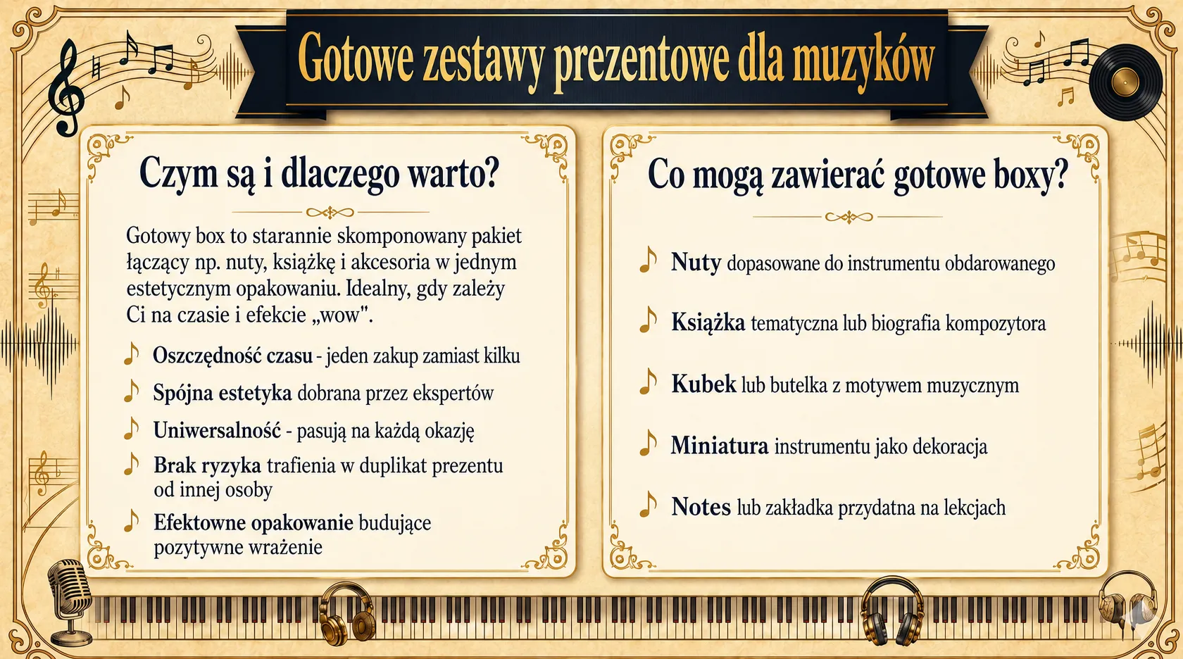 Gotowe zestawy prezentowe dla muzyków