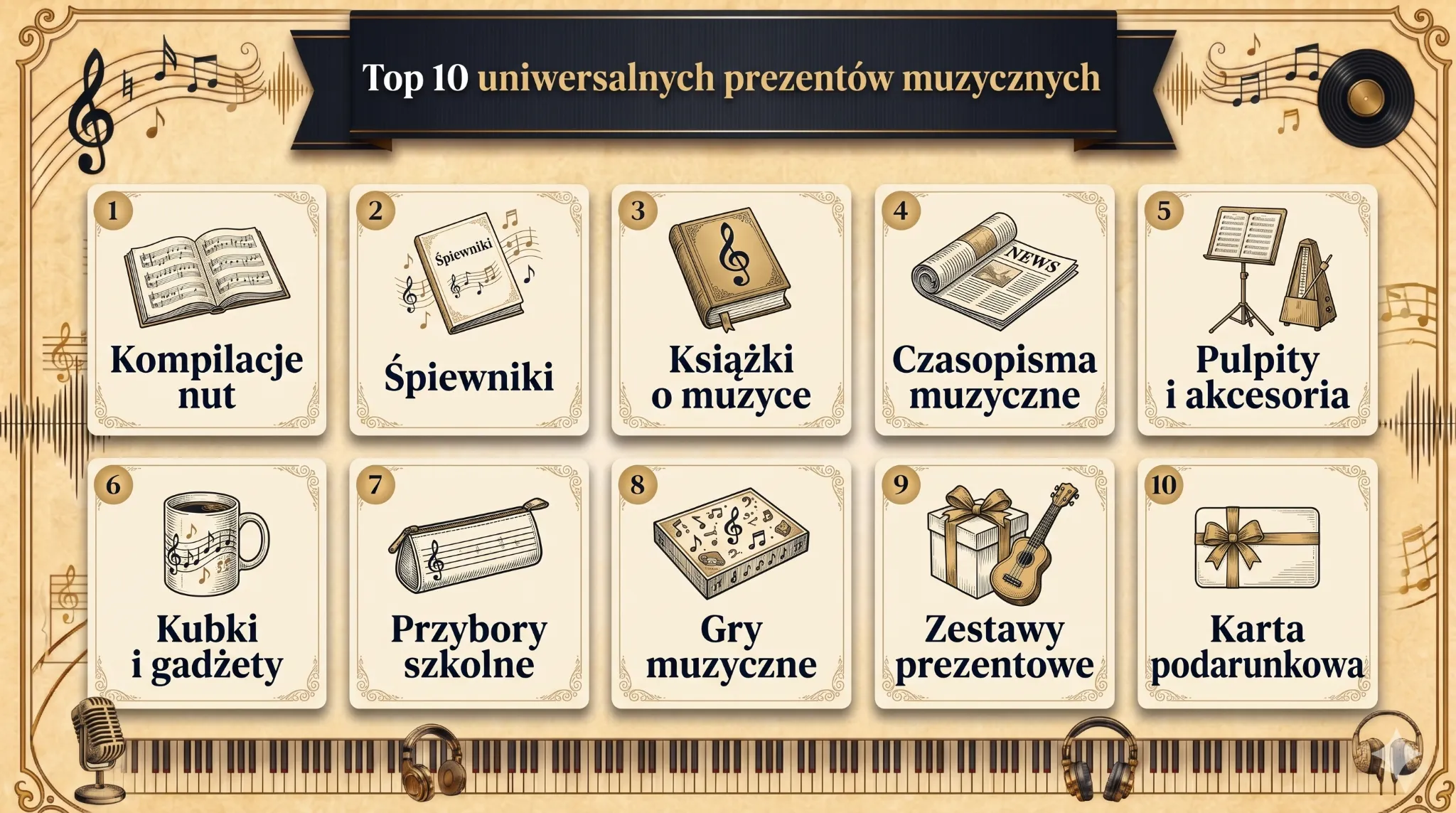 Top 10 uniwersalnych prezentów muzycznych