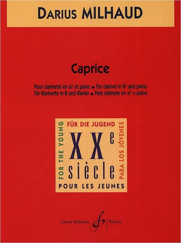 Darius Milhaud: Caprice pour clarinette en sib et piano - nuty na klarnet z fortepianem