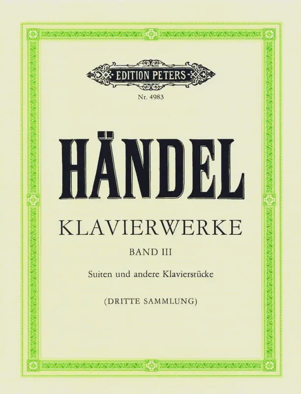 Georg Friedrich Handel: Klavierwerke III - kompozycje na instrumenty klawiszowe tom 3 - nuty na fortepian