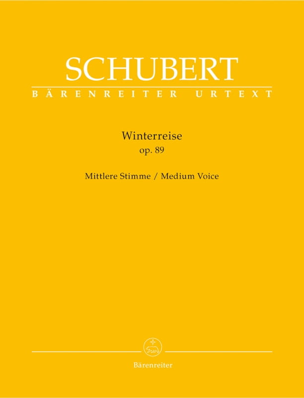 Franz Schubert: Winterreise op. 89 D 911 for Medium Voice - Podróż zimowa - nuty na głos średni z fortepianem