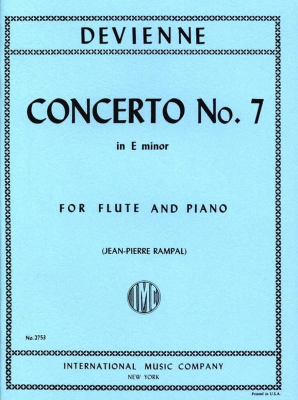 Francois Devienne: Concerto No. 7 in E minor for Flute and Piano - Jean-Pierre Rampal - koncert fletowy nr 7 e-moll - nuty na flet poprzeczny i fortep