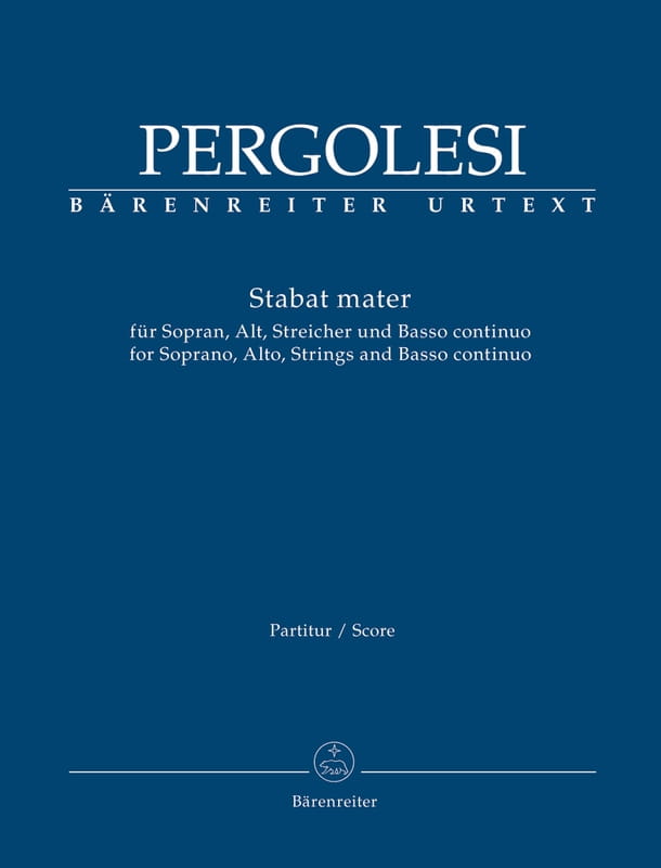 Pergolesi: Stabat mater fur Sopran, Alt, Streicher und Basso continuo (Score) - nuty na dwa głosy i orkiestrę smyczkową - partytura
