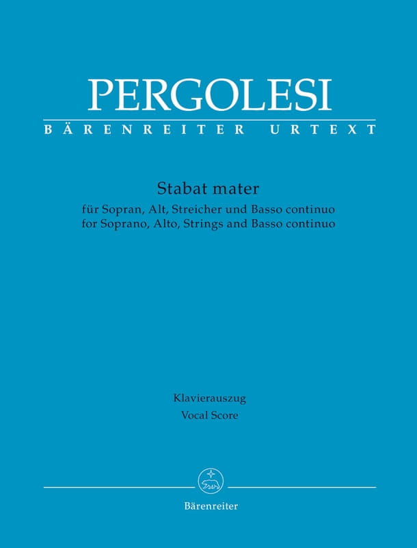 Pergolesi: Stabat mater fur Sopran, Alt, Streicher und Basso continuo (Vocal score) - nuty na głosy i fortepian - wyciąg fortepianowy