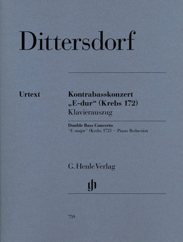 Karl Ditters von Dittersdorf: Kontrabasskonzert E-dur Krebs 172 - koncert kontrabasowy - nuty na kontrabas i fortepian
