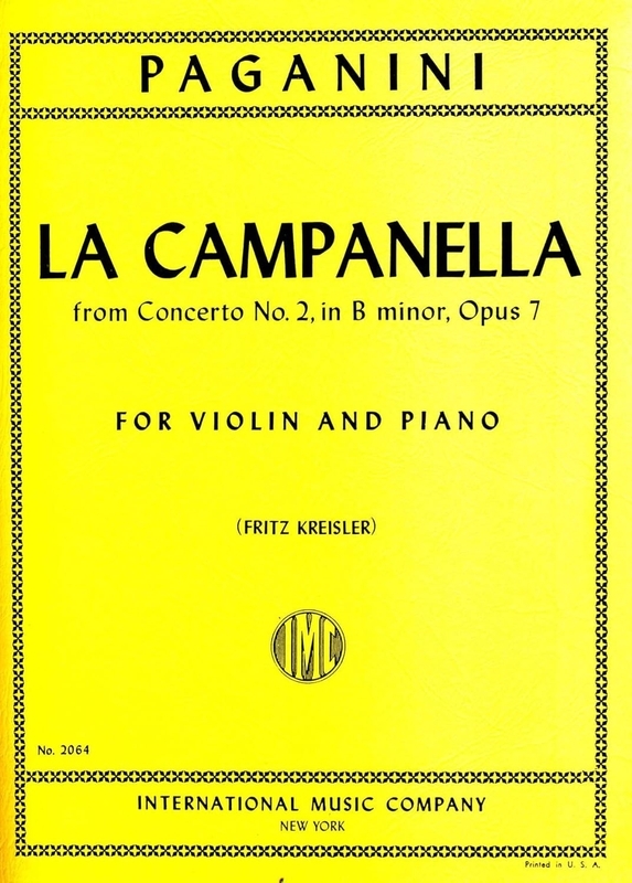 Niccolo Paganini: La Campanella op. 7 for Violin and Piano - Fritz Kreisler - nuty na skrzypce i fortepian