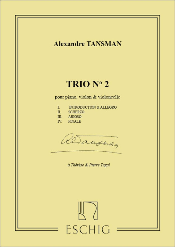 Aleksander Tansman: Trio No. 2 - trio fortepianowe nr 2 - nuty na skrzypce, wiolonczelę i fortepian