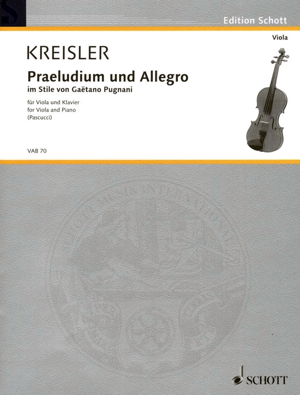 Fritz Kreisler: Praeludium und Allegro im Stile von Gaetano Pugnani - Giuseppe Pascucci - nuty na altówkę i fortepian