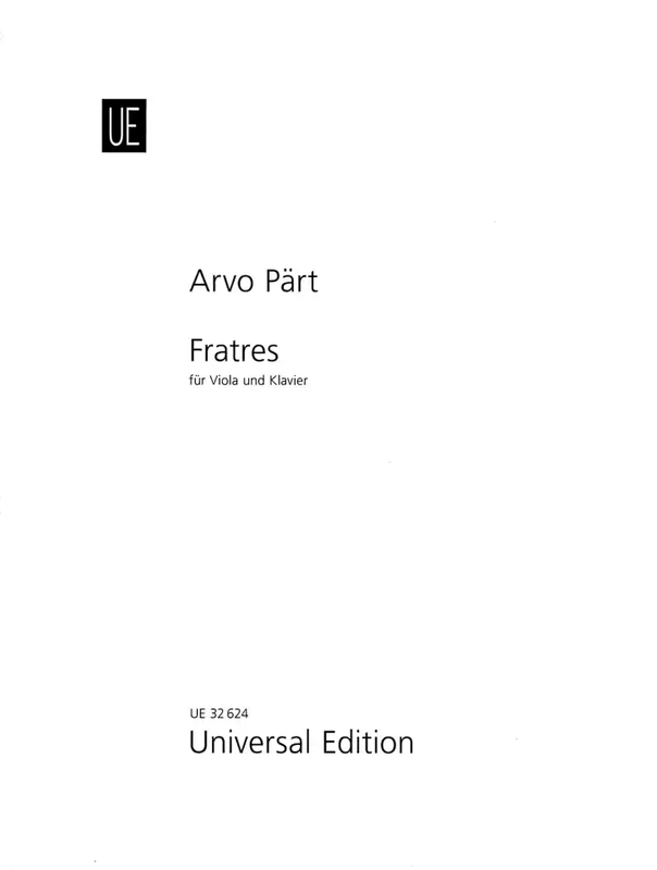 Arvo Part: Fratres fur Viola und Klavier - Lars Anders Tomter - nuty na altówkę i fortepian
