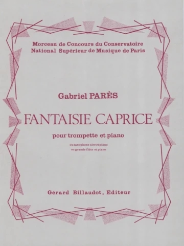 Gabriel Pares: Fantaisie caprice pour trompette et piano - Fantazja kaprys - nuty na trąbkę z fortepianem