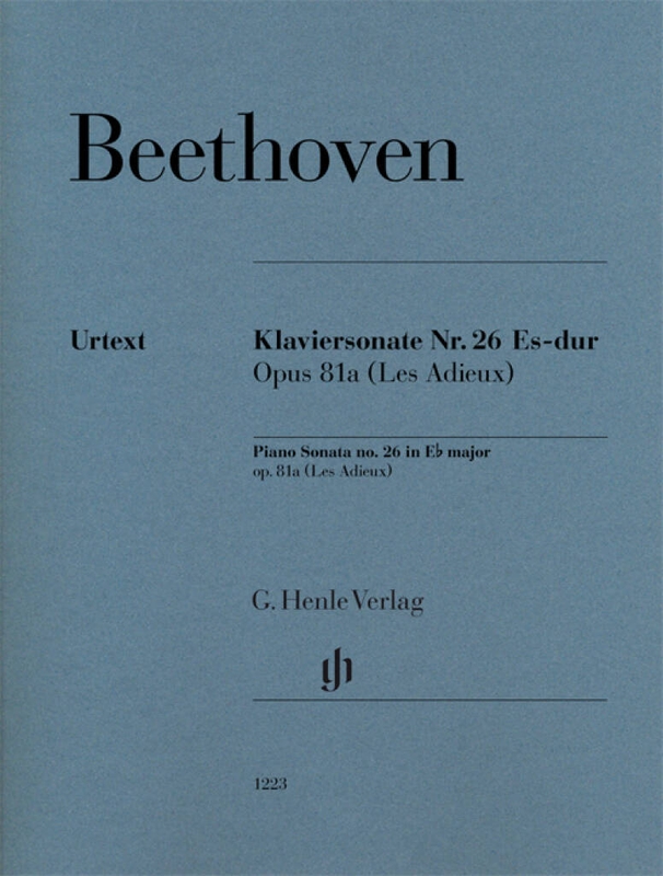 Ludwig van Beethoven: Piano Sonata nr 26 Es-dur op. 81a (Les Adieux) - sonata fortepianowa - nuty na fortepian