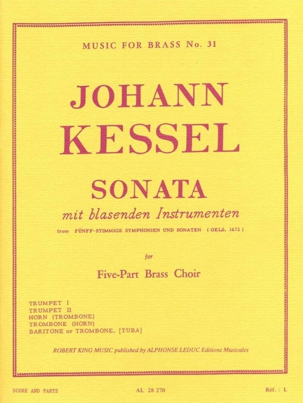 Johann Kessel: Sonata mit blasenden Instrumenten for Five-Part Brass Choir - nuty na kwintet dęty blaszany