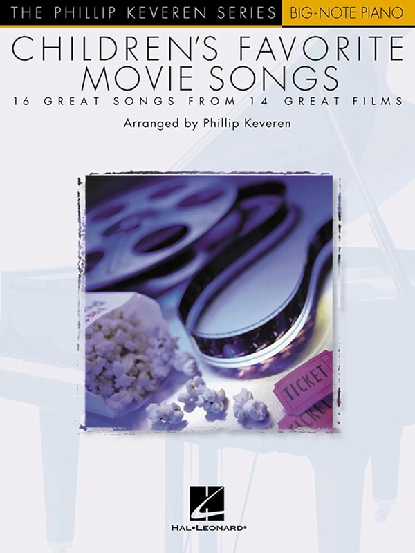 Children's Favorite Movie Songs (Big-Note Piano) - Phillip Keveren - 16 piosenek - bardzo łatwe nuty na pianino dla początkujących
