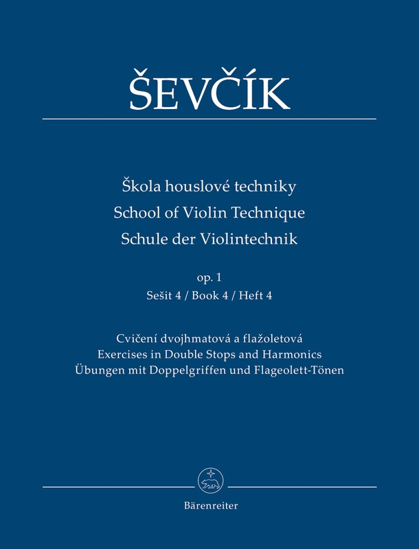 Otakar Sevcik: School of Violin Technique op. 1 - Book 4: Exercises in Double Stops and Harmonics - ćwiczenia w dwudźwiękach i flażolety - nuty na skr